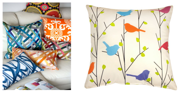 bright colored pillows