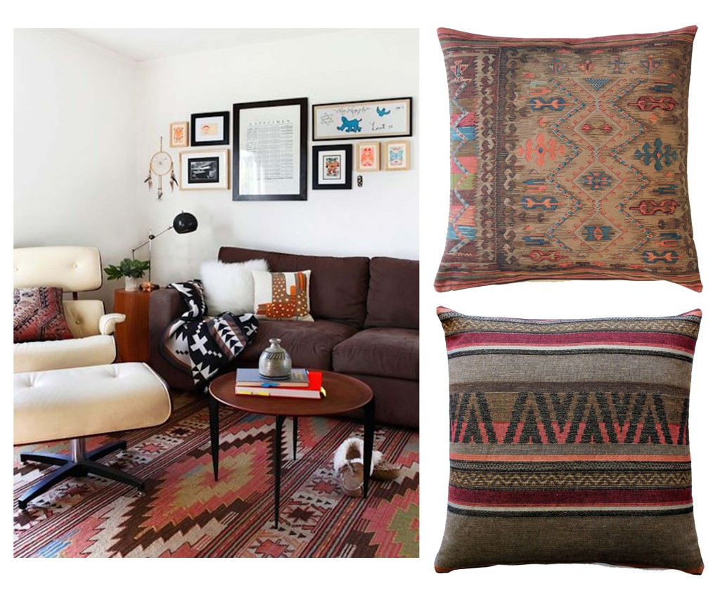 Aztec design room and pillows