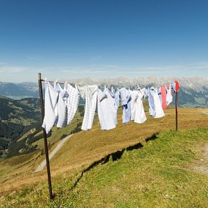 Laundry drying high up in the Austrian Alps